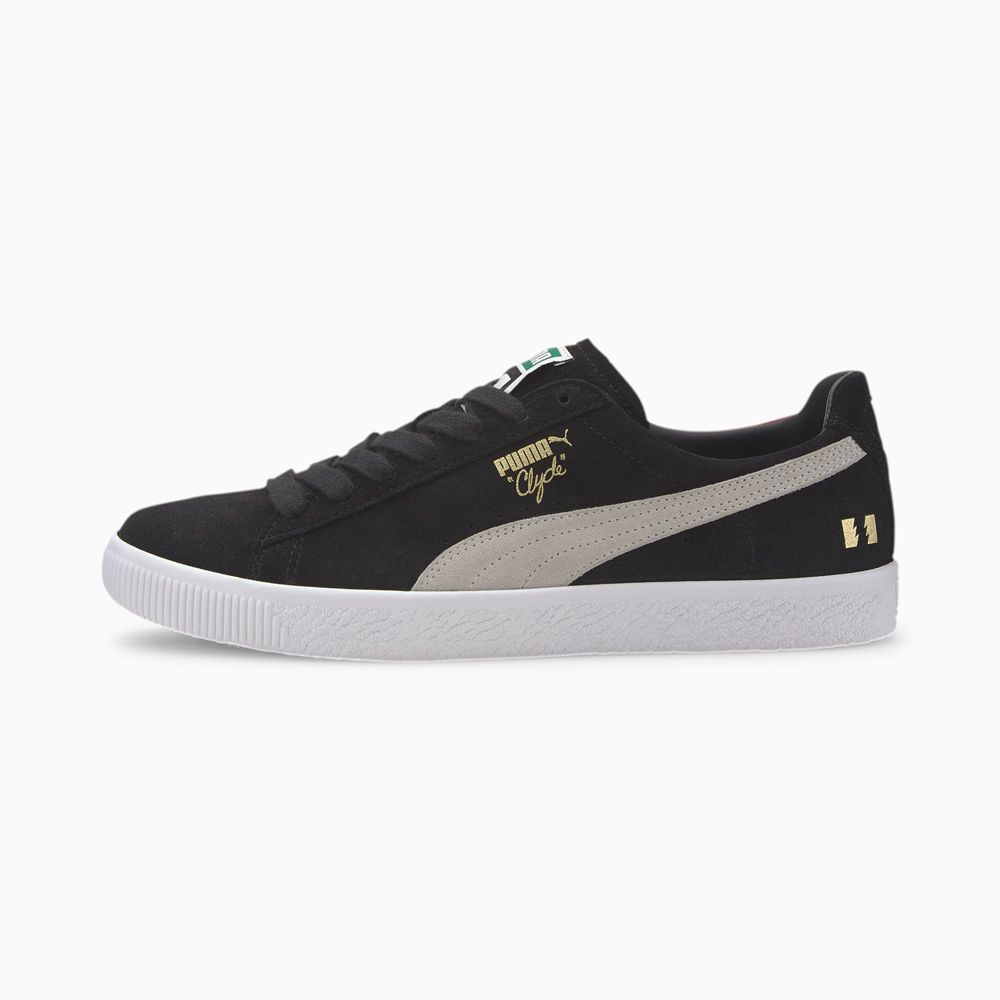Puma x THE HUNDREDS Clyde Férfi Sportcipő - Fekete/Fehér ( Hungary - BULQD9851 )